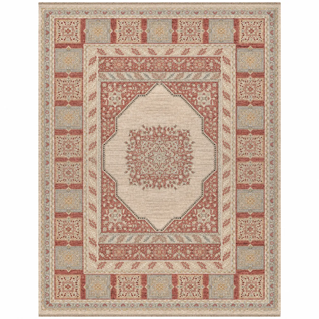 Atlas Halı Degrade Safran Klasik Madalyon Desenli Halı
