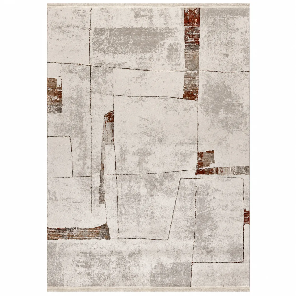 Pierre Cardin Alegra Modern Geometrik Desenli Bej Gri Kahve Halı