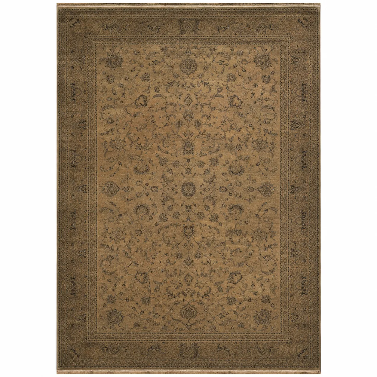 Royal Halı Prime Koleksiyonu Camel Taba Klasik Çiçek Desenli Halı
